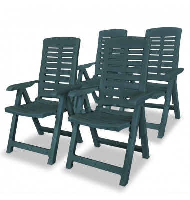  Atlošiamos sodo kėdės, 4 vnt., plastikas, žalia sp. - Lauko kėdės - 1