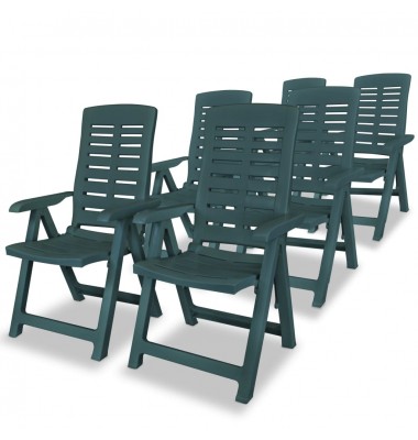  Atlošiamos sodo kėdės, 6 vnt., plastikas, žalia sp. - Lauko kėdės - 1