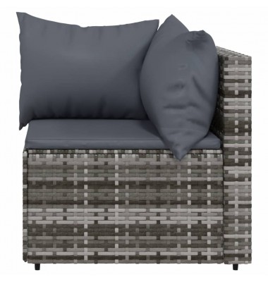  Sodo komplektas su pagalvėlėmis, 4 dalių, pilkas, poliratanas - Lauko sofos, lovos - 5