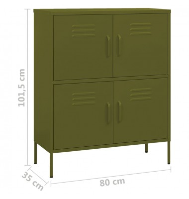  Sandėliavimo spintelė, alyvuogių žalia, 80x35x101,5cm, plienas - Biuro spintos, spintelės - 9