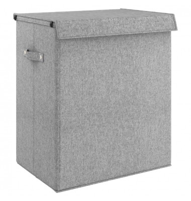  Sulankstomas skalbinių krepšys, pilkas, 51x34,5x59cm, audinys - Skalbinių krepšiai - 2