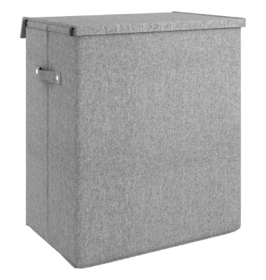  Sulankstomas skalbinių krepšys, pilkas, 51x34,5x59cm, audinys - Skalbinių krepšiai - 5