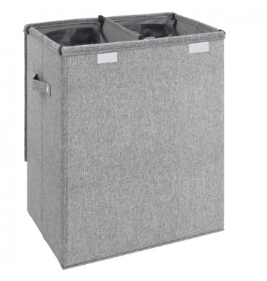  Sulankstomas skalbinių krepšys, pilkas, 51x34,5x59cm, audinys - Skalbinių krepšiai - 6