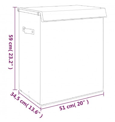  Sulankstomas skalbinių krepšys, pilkas, 51x34,5x59cm, audinys - Skalbinių krepšiai - 9