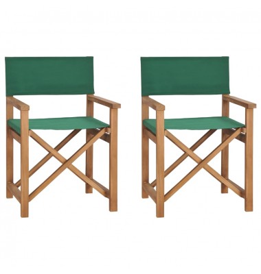  Sulankstomos režisieriaus kėdės, 2vnt., žalios, tikmedis - Lauko kėdės - 1