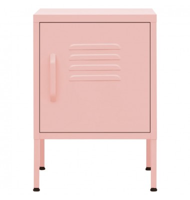  Naktiniai staliukai, 2vnt., rožiniai, 35x35x51cm, plienas - Naktinės spintelės - 3