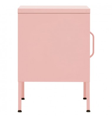  Naktiniai staliukai, 2vnt., rožiniai, 35x35x51cm, plienas - Naktinės spintelės - 4