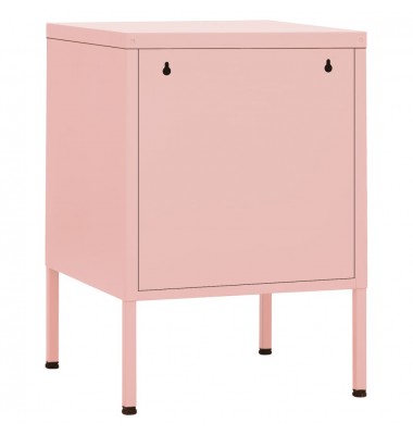  Naktiniai staliukai, 2vnt., rožiniai, 35x35x51cm, plienas - Naktinės spintelės - 5