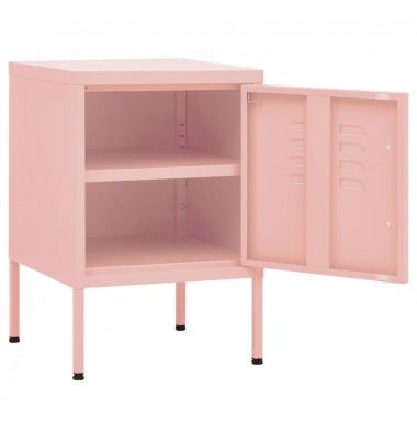  Naktiniai staliukai, 2vnt., rožiniai, 35x35x51cm, plienas - Naktinės spintelės - 6