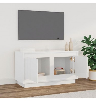  Televizoriaus spintelė, balta, 80x35x45cm, mediena, blizgi - TV spintelės - 3