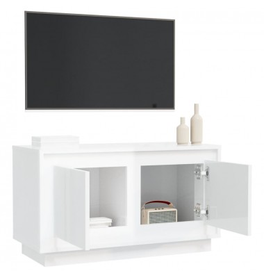  Televizoriaus spintelė, balta, 80x35x45cm, mediena, blizgi - TV spintelės - 5