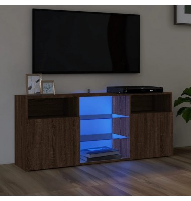  Televizoriaus spintelė su LED, ruda ąžuolo, 120x30x50cm - TV spintelės - 1