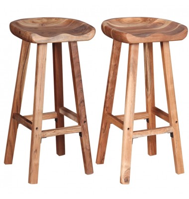  Baro taburetės, 2 vnt., akacijos medienos masyvas - Baro kėdės - 1
