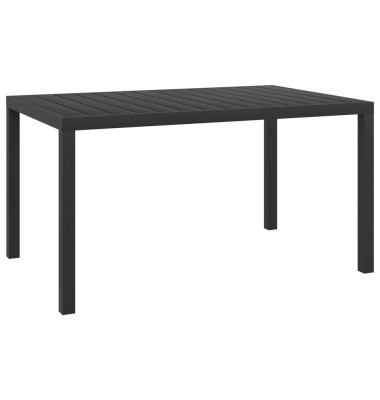  Sodo stalas, juodas, 150x90x74cm, aliuminis ir WPC - Lauko stalai, staliukai - 1