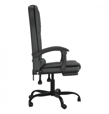  Atlošiama masažinė biuro kėdė, juodos spalvos, dirbtinė oda - Biuro kėdės - 4
