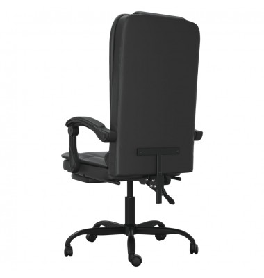  Atlošiama masažinė biuro kėdė, juodos spalvos, dirbtinė oda - Biuro kėdės - 5
