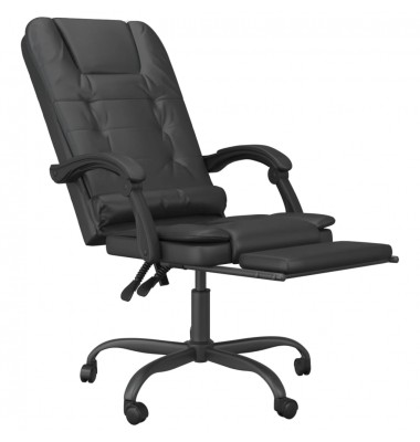 Atlošiama masažinė biuro kėdė, juodos spalvos, dirbtinė oda - Biuro kėdės - 6