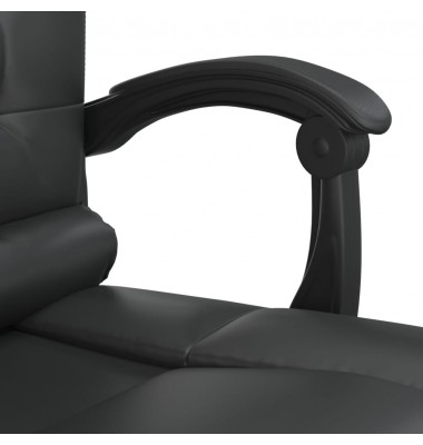  Atlošiama masažinė biuro kėdė, juodos spalvos, dirbtinė oda - Biuro kėdės - 10