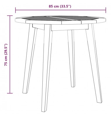  Sodo stalas, 85x75cm, akacijos medienos masyvas - Lauko stalai, staliukai - 5