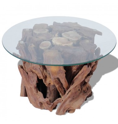  Kavos staliukas, tikmedžio medienos masyvas, 60 cm - Kavos staliukai - 2