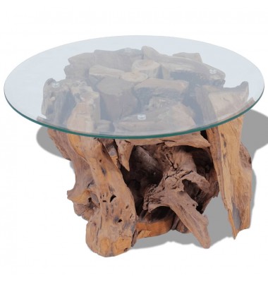  Kavos staliukas, tikmedžio medienos masyvas, 60 cm - Kavos staliukai - 4
