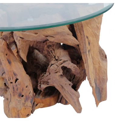  Kavos staliukas, tikmedžio medienos masyvas, 60 cm - Kavos staliukai - 7