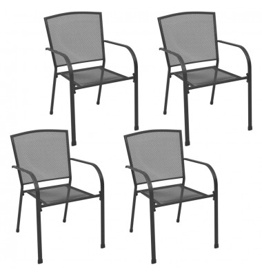  Lauko kėdės, 4vnt., antracito, plienas, tinklinio dizaino - Lauko kėdės - 1