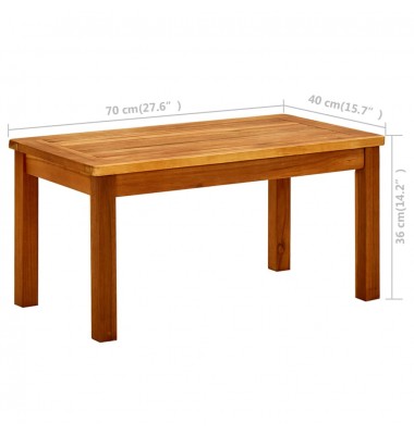  Sodo kavos staliukas, 70x40x36cm, akacijos medienos masyvas - Lauko stalai, staliukai - 7