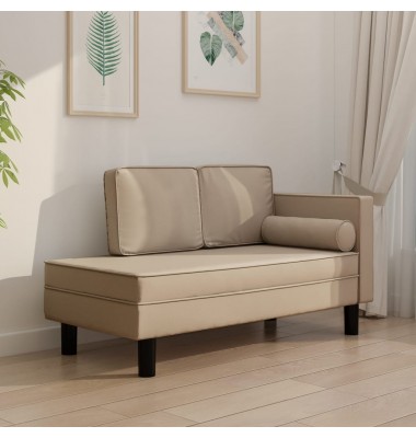  Poilsio sofa su pagalvėmis/ilga pagalve, kapučino, dirbtinė oda - Sofos, sofos-lovos - 1