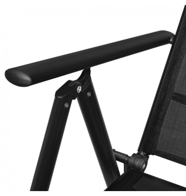  Sulankst. sodo kėdės, 4 vnt, aliuminis ir tekstilenas, juodos - Lauko kėdės - 6
