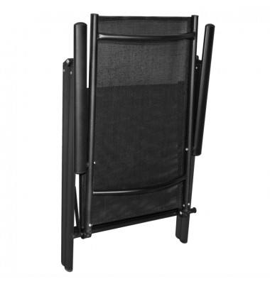  Sulankst. sodo kėdės, 4 vnt, aliuminis ir tekstilenas, juodos - Lauko kėdės - 7