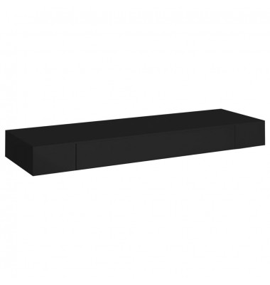  Pakabinama sieninė lentyna su stalčiumi, juoda, 80x25x8cm - Pakabinamos lentynos, spintelės - 2