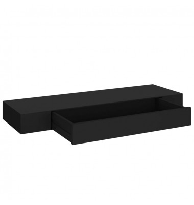  Pakabinama sieninė lentyna su stalčiumi, juoda, 80x25x8cm - Pakabinamos lentynos, spintelės - 6
