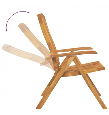  Atlošiamos sodo kėdės, 8vnt., tikmedžio medienos masyvas - Lauko kėdės - 4