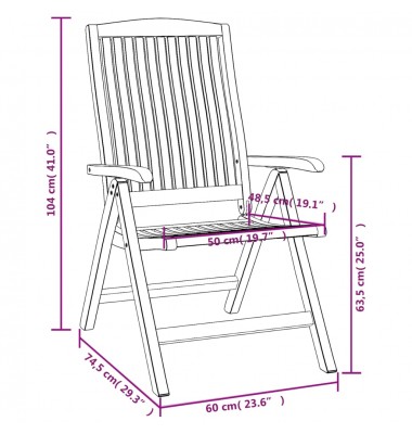  Atlošiamos sodo kėdės, 8vnt., tikmedžio medienos masyvas - Lauko kėdės - 7
