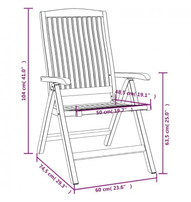  Atlošiamos sodo kėdės, 6vnt., tikmedžio medienos masyvas - Lauko kėdės - 7