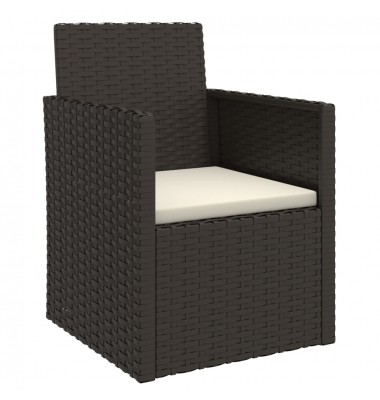  Sodo krėslas su pagalvėle, juodos spalvos, poliratanas - Lauko kėdės - 2