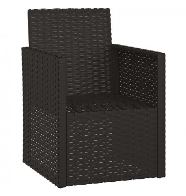  Sodo krėslas su pagalvėle, juodos spalvos, poliratanas - Lauko kėdės - 3