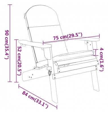  Sodo adirondack kėdė su pagalvėlėmis, akacijos medienos masyvas - Lauko kėdės - 8