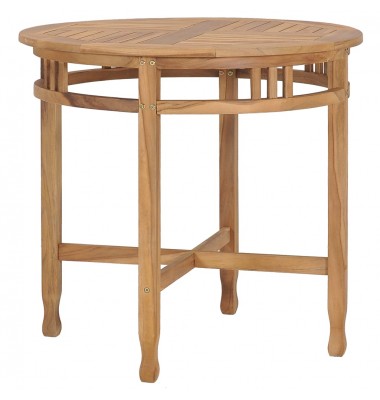  Valgomojo stalas, tikmedžio medienos masyvas, 80cm skersmens - Stalai - 1