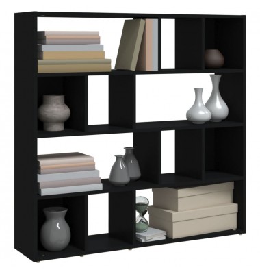  Spintelė knygoms/kambario pertvara, juoda, 105x24x102cm - Kambario pertvaros - 4
