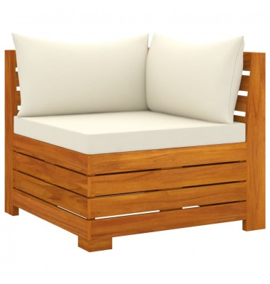  Keturvietė sodo sofa su pagalvėlėmis, akacijos medienos masyvas - Lauko baldų komplektai - 3