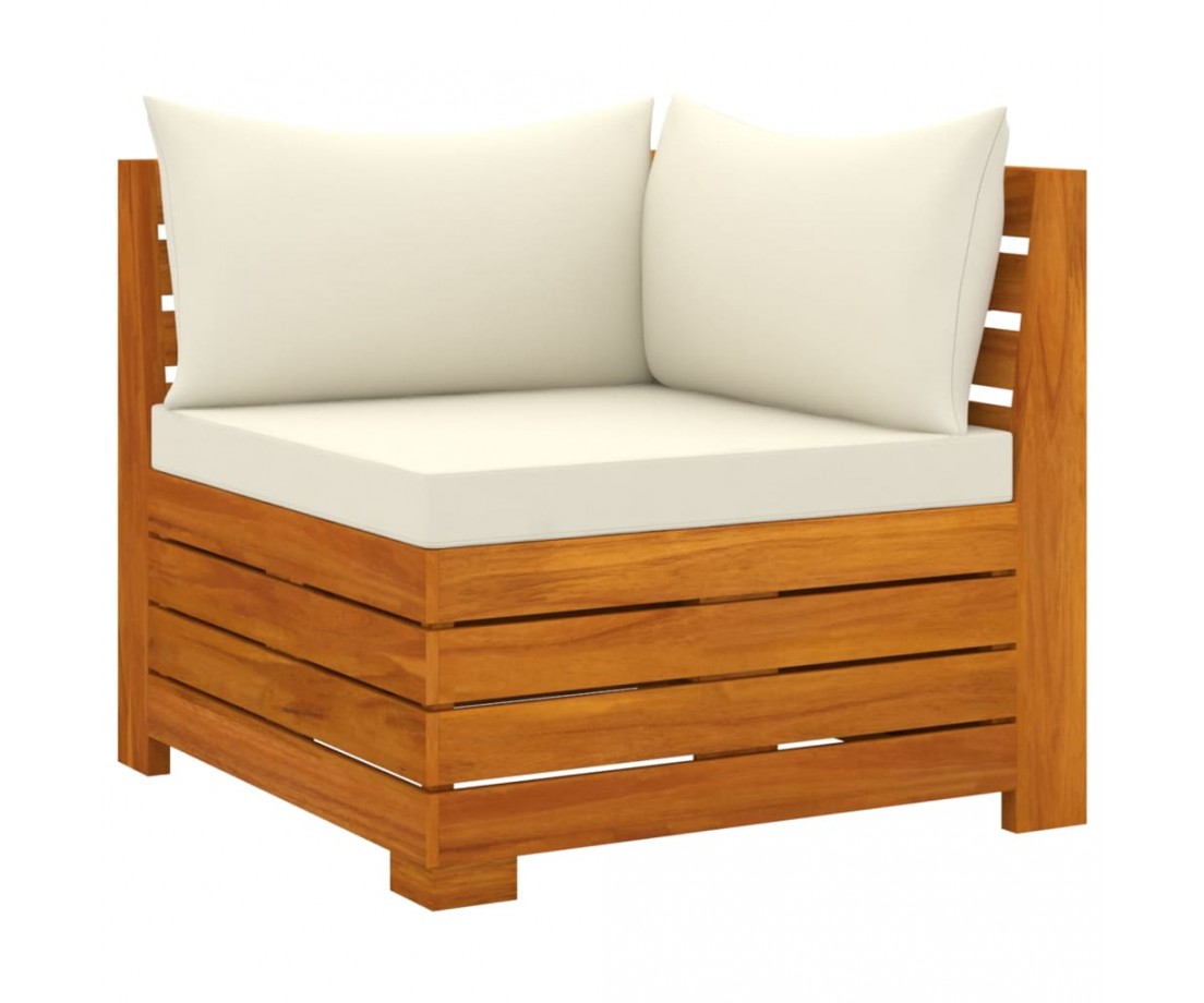  Keturvietė sodo sofa su pagalvėlėmis, akacijos medienos masyvas - Lauko baldų komplektai - 3