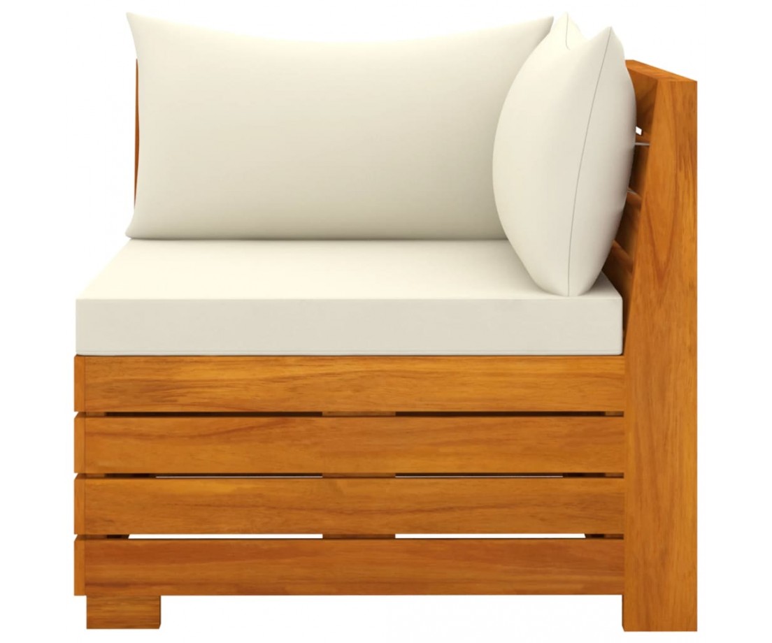  Keturvietė sodo sofa su pagalvėlėmis, akacijos medienos masyvas - Lauko baldų komplektai - 4