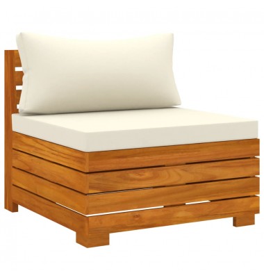  Keturvietė sodo sofa su pagalvėlėmis, akacijos medienos masyvas - Lauko baldų komplektai - 5