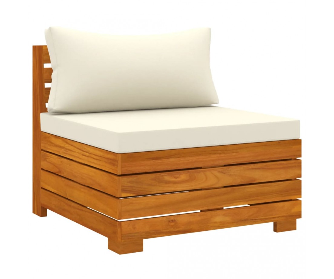  Keturvietė sodo sofa su pagalvėlėmis, akacijos medienos masyvas - Lauko baldų komplektai - 5