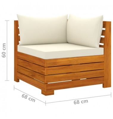  Keturvietė sodo sofa su pagalvėlėmis, akacijos medienos masyvas - Lauko baldų komplektai - 7