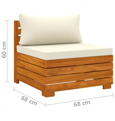  Keturvietė sodo sofa su pagalvėlėmis, akacijos medienos masyvas - Lauko baldų komplektai - 8