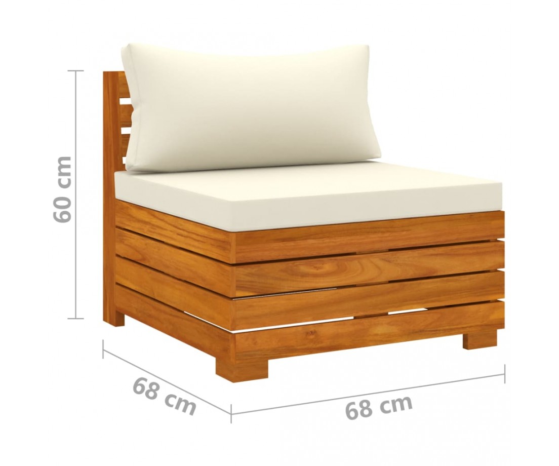  Keturvietė sodo sofa su pagalvėlėmis, akacijos medienos masyvas - Lauko baldų komplektai - 8