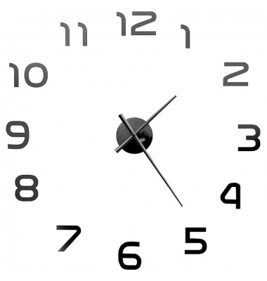  Sieninis laikrodis, juodas, 100cm, modernus dizainas, 3D, XXL - Laikrodžiai - 3